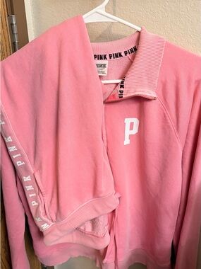 PINK Cozy Pink Zip up Hoodie with 'P' Logo